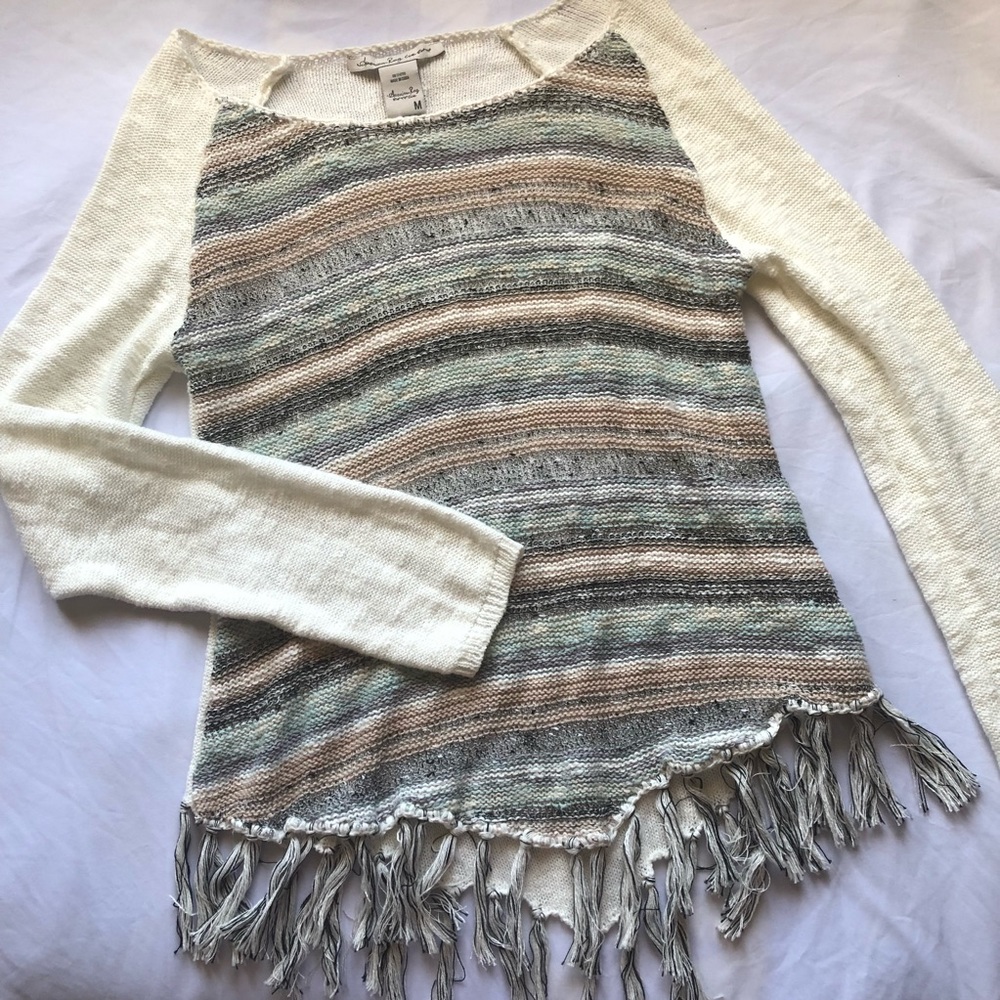 American Rag fringe boho sweater